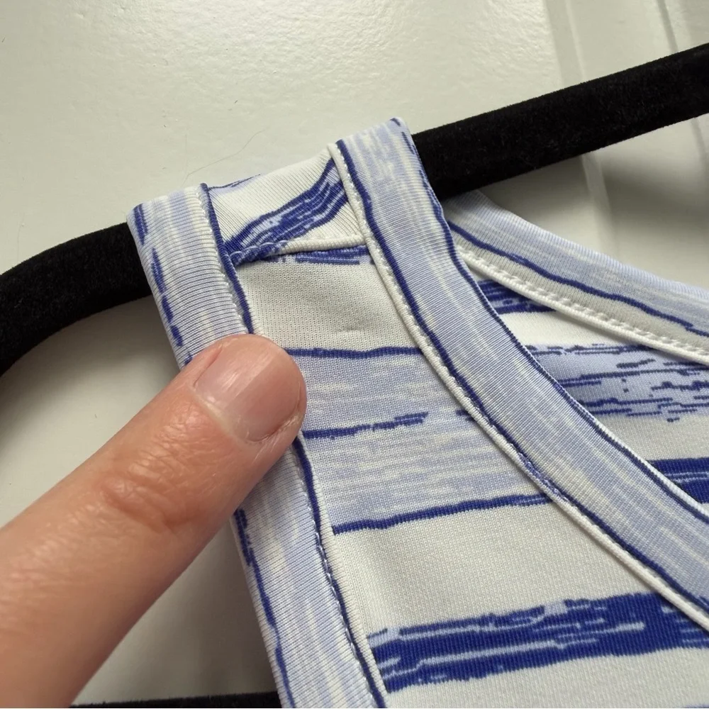 COLUMBIA SLEEVELESS ACTIVE FIT CHILL RIVER PRINTED SHEATH DRESS STRIPES SMALL - Picture 2 of 13